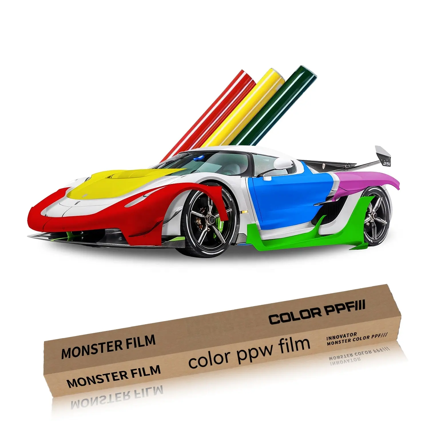 Monster Film Selbst reparatur Transparente kratz feste Farbe ppf Garantie 5-10 Jahre Farbe tpu ppf