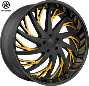 Rines Forjados DW Spiral Cyclone 24 26 Pulgadas 6x139.7 en Negro Brillante con Borde Profundo para Chevrolet Tahoe Suburban GMC Yukon - Product Image 1