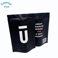 Sacs Mylar Noirs en Plastique avec Logo Personnalisé, 3x5 Pouces, Transparents, Petits, Dépolis, Refermables, Zip Lock, Sachets Doypack, Emballage pour Thé Café