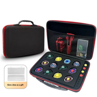 Étui de transport rigide pour toupies, capacité 12 toupies, étui de rangement portable pour jouets avec poche en filet et fermeture éclair