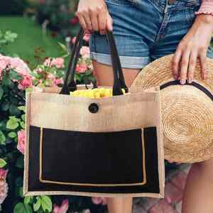 Bolsa de Yute Personalizada al por Mayor para Mujer, Reutilizable, para Compras, Playa, Regalos, con Diseño de Letras Personalizadas - Product Image 2