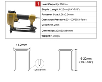 Agrafeuse pneumatique industrielle et DIY 1022J 20GA pour le montage de cadres de meubles, outil de fixation 6-22mm, pistolet agrafeur pneumatique pour le bois