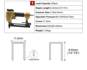 <span class=keywords><strong>Agrafeuse</strong></span> pneumatique industrielle et DIY 1022J 20GA pour le montage de cadres de meubles, outil de fixation 6-22mm, pistolet agrafeur pneumatique pour le <span class=keywords><strong>bois</strong></span> - Product Image 2