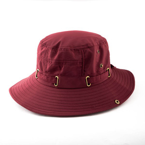 Sombrero lavado de pescador cubo bordado personalizado gorra de ocio sombrero de pesca de Sol Rojo protección UV hombres sombreros de cubo Unisex - Product Image 2