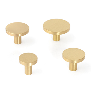 <strong>Door</strong> Handle Solid Brass Hardware Furniture Golden <strong>Knob</strong> and Pulls for Kitchen Bedroom Living Room Cabinets Nightstands Drawer - Product Image 1