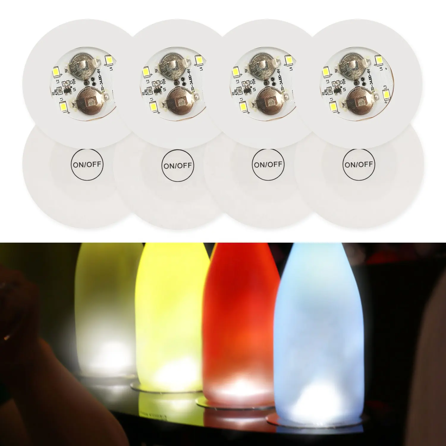 Mini Glow Coaster adesivi luce bottiglia LED Nightclub Bar decorazione festa LED Drink Cup Coaster 3 modalità