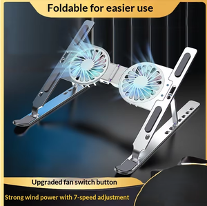 Refroidisseur d'ordinateur <span class=keywords><strong>portable</strong></span> à double ventilateur réglable à 7 vitesses |   <span class=keywords><strong>Refroidissement</strong></span> robuste pour ordinateurs portables et tablettes de jeu de <span class=keywords><strong>17</strong></span> <span class=keywords><strong>pouces</strong></span>, stock disponible - Product Image 5