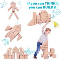 Personnaliser ensemble de blocs de construction éducatifs en bois naturel bricolage pour maison en rondins pour enfants