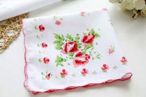 Mouchoirs en coton pur à motifs floraux colorés, style rétro, bord festonné, ethniques rustiques, vente en gros et au détail - Product Image 2