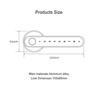 Serrure de porte en bois pour la maison avec application Tuya et déverrouillage par empreinte digitale sur le cloud pour alliage d'aluminium, 2 clés, sécurité de grade C