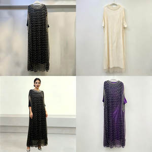 Robe Kaftan de Luxe Perlée à la Main pour Femme, <span class=keywords><strong>Abaya</strong></span> de Dubaï, Robe de Soirée Longue Musulmane, Robe Formelle Modeste pour l'Aïd, Mariage, Ramadan, ODM - Product Image 4