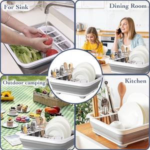 The New Listing <b>Collapsible</b> Over Sink Stand <b>Storage</b> Drainer Rack Foldable Drain Basket Holders - Product Image 5