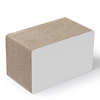 Mobilier pour chat en carton ondulé : Maison-griffoir rectangulaire personnalisée et lit-lounge