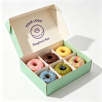 Boîte en papier personnalisée pour aliments en gros, pour beignets, mochi, boîtes alimentaires de haute qualité, boîte d'emballage pour beignets