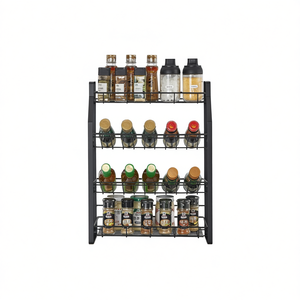 Estante Metálico de Cuatro Niveles para Almacenamiento de Condimentos de Cocina, Organizador de Especias con Frascos para Uso en la Encimera - Product Image 1