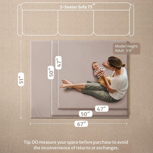 Tapis d'éveil personnalisé en cuir PU imperméable, lavable et doux pour bébés de 0 à 24 mois, usage domestique - Product Image 3