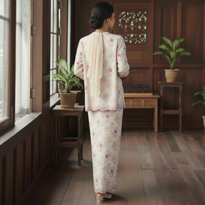 Vestido Sedondon Raya 2025, Baju Kurung Modesto, al por Mayor, Ecológico, con Patrón Geométrico, Sin Plancha, de Crepé Cey, con Sujetador Incorporado, Directo de Fábrica - Product Image 4