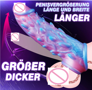 Phantom-Drachenhaut-Farbiger Speziell Geformter Wiederverwendbarer Realistischer <span class=keywords><strong>Penis</strong></span>-<span class=keywords><strong>Sleeve</strong></span> aus Weichem Wasserdichtem Flüssigem Silikon-Gummi, Verstärkt - Product Image 1