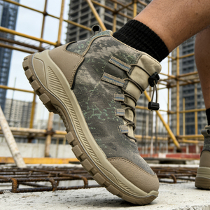 Chaussures de randonnée pour hommes, respirantes, antidérapantes, amortissantes, à lacets, bout rond, montantes, décontractées - Product Image 3