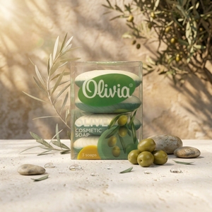 Olive Family Bar <b>Soap</b> 4-Piece Pack with Glycerin and Lanolin for Hand and Body Care 4 × 105 g Olivia - Product Image 2