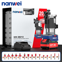 NANWEI E8212 Défonceuse électrique 20V pour le bois, machine à fraiser, à graver, à rainurer, à tailler, outils électriques pour la sculpture à la main et la menuiserie