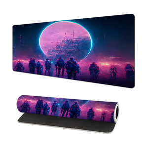 Custom Purple Art Work Design XXL Large <b>Gaming</b> Mousepad with Natural Rubber Base and Stitched Edges for Office Computer Laptop - Product Image 3