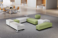 Ensemble de canapés modulaires modernes en tissu avec mousse haute densité pour hall d'accueil, bureau et zone d'attente publique