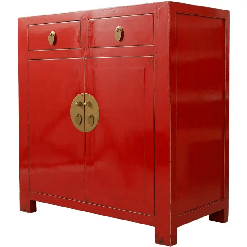 Antico Cinese curio mobili distressed lacca finitura di mobili d'epoca personalizzato soggiorno camera armadio di stoccaggio di legno lucido