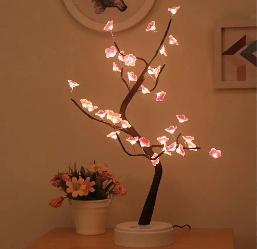 Lampu LED Pohon Sakura 60 Led dengan Bunga Lampu Hias Led Ranting