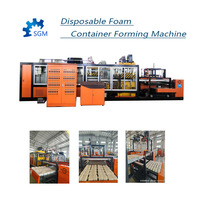 Machine automatique de formage de boîtes alimentaires en mousse PS, contrôlée par PLC, avec pompe, moteur, poinçonnage et découpe, haute productivité, écologique et jetable