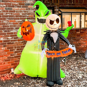 Halloween Yard Lawn Blow up Trick or Treat Modelo 6.5ft Inflable Jack Skellington y Oogie Boogie - Product Image 1