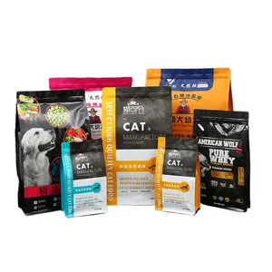 Bolsa de plástico Premium de ocho lados para embalaje de alimentos para perros y gatos, mantenga la comida fresca y sabrosa para sus mascotas