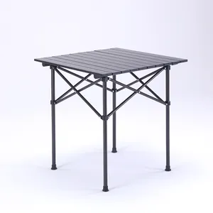 โต๊ะตั้งแคมป์พับได้โต๊ะข้างโต๊ะอลูมิเนียมน้ำหนักเบาโต๊ะชายหาดกลางแจ้งเดินป่าทำอาหารรับประทานอาหาร