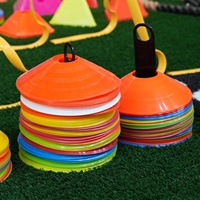Alat Bantu Latihan Sepak Bola, Cakram Penanda Bulat Datar, Pelat Penanda untuk Bermain Sepak Bola di Luar Ruangan, Aksesoris Penanda Bola