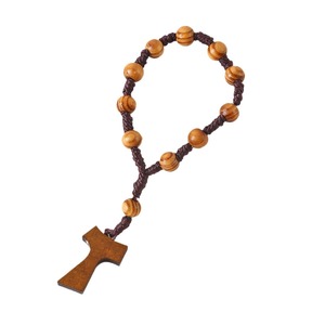 Cadena de Rosario de Moda con Nudos de Madera de Curry, 8mm, para Oración, Bautismo, Regalo Unisex, Joyería - Product Image 5