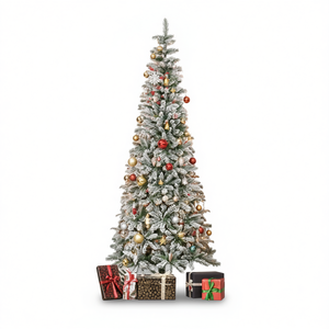 Árbol de Navidad Artificial Festivo de 7.5 pies con Luces LED Multicolores, Decoración Interior, Base de Plástico - Product Image 1