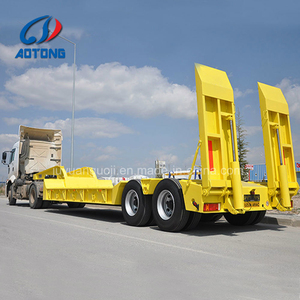 <span class=keywords><strong>Remorque</strong></span> à plateau bas avec rampe pliante montée sur camion, système de remorquage de marchandises surdimensionnées, plateforme pour excavatrice - Product Image 1