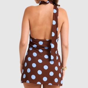 Nouvelle Robe Sexy de Printemps de Haute Qualité en Mousseline Douce pour la Peau, Robe Dos Nu à Pois, Mini Robe de Soirée Estivale Décolletée en V Profond - Product Image 2