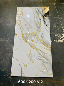 Azulejo de Porcelana de Cuerpo Completo con Vetas Doradas 600x1200, Piedra Artificial para Pared y Suelo, Incrustaciones Doradas, Decoración Interior para Villas y Hoteles - Product Image 6
