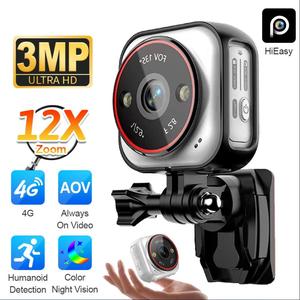 Cámara Mini de Bolsillo 24/7 AOV 3MP 4G con <span class=keywords><strong>Zoom</strong></span> 12X, Detección Humana, Visión Nocturna <span class=keywords><strong>en</strong></span> Color, Resistente al Agua, con Batería, para Grabadora Portátil Deportiva - Product Image 3
