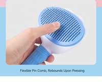 Brosse lissante auto-nettoyante en forme de patte pour chats et chiens, poils courbés, peigne de toilettage pour animaux, en acier inoxydable, pour l'élimination des poils morts