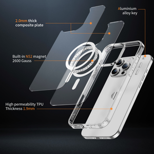 Miễn phí Mẫu Trong Suốt TPU <span class=keywords><strong>PC</strong></span> chống sốc điện thoại di động trường hợp đối với iPhone 14 15 16 17 Pro Max pha lê rõ ràng Bìa - Product Image 5