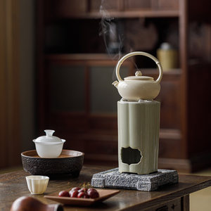 Guanlan Ceramic Charcoal <b>Stove</b> With Kettle Portable Outdoor Tea Maker For Camping And Indoor Use - Product Image 1