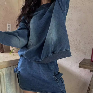 Casual Two-Piece Vintage Sportswear Set Velour Breathable <b>Hoodie</b> Button Collar <b>Leopard</b> <b>Print</b> Sustainable Knitted Autumn Women's - Product Image 1