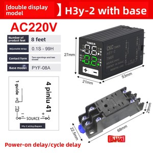 Jsz6 H3Y-2/4/h nhỏ hiển thị kỹ thuật số thời gian chuyển tiếp thời gian điều khiển thời gian trễ 12V 24V 220V mô hình thu nhỏ - Product Image 6