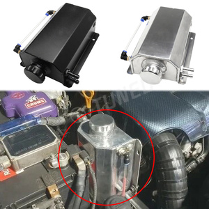 Réservoir d'huile moteur universel 2L Réservoir de reniflard en aluminium pour radiateur de refroidissement de moteur Réservoir de trop-plein carré avec bouchon de <span class=keywords><strong>vidange</strong></span> - Product Image 6