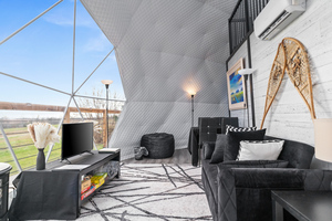 Maison de tente à dôme géodésique de 7m avec tentes de glamping en tissu PVC durable étanche hôtel de luxe en plein air - Product Image 4