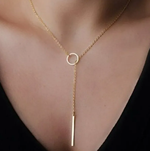 Collar Minimalista con Colgante Redondo para Mujer, Collar de Perlas para Clavícula, Cadena Larga con Hojas, Joyería de Moda, Regalos - Product Image 1