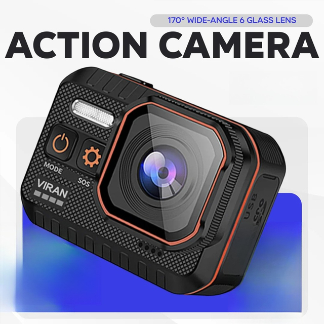 60FPS Ultra HD 30m 170 Wide Angle WiFi Remote Control Waterproof IP68 Action Camera Helmet Mountable Sports Cycling Mountain