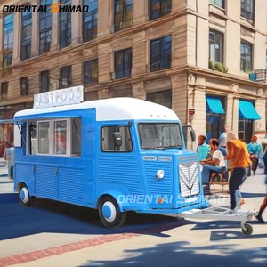Food Truck Mobile Rétro pour Snacks, Légumes, Glaces, BBQ, Foodtruck Noir Bleu Vintage avec DOT CE ISO - Product Image 3